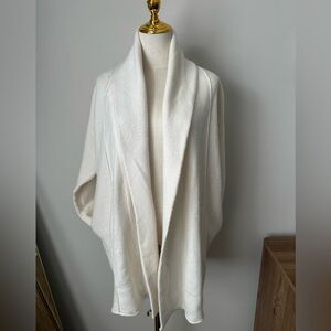 Lou & Grey Cream Open Front Shawl Collar Sweater-S